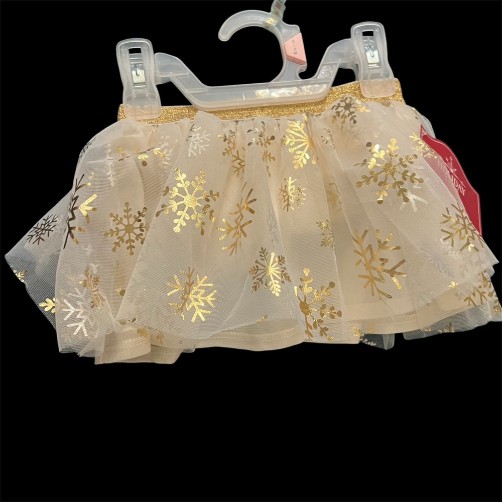 Girl Gold Snowflake Tulle Skirt NWT